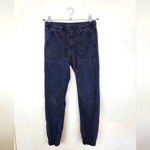 American Eagle Jogger Jeans Black Drawstring Waist Size 6 Regular Stretch